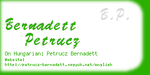 bernadett petrucz business card